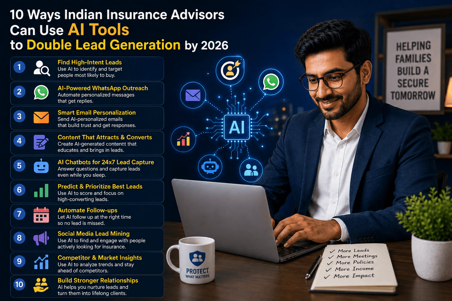 10 Ways Indian Insurance Advisors Can Use AI Tools to Double Lead Generation by 2026